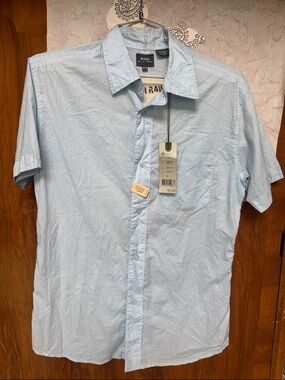 G-Star Light Blue Short Sleeve Button Front Shirt XL